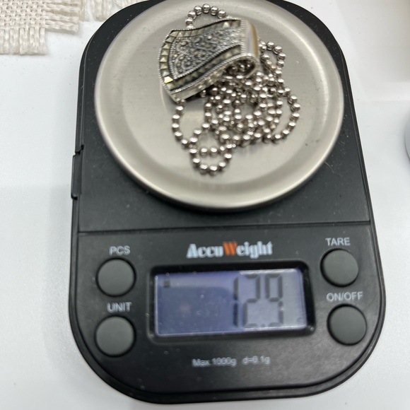 Vintage Sterling Silver Marcasite Pendant Necklace – 925 NF – 12.9g – 20" Chain - Picture 17 of 17